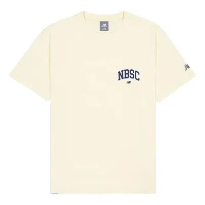 New Balance Small Nbsc Graphic T-shirt 'beige Navy' In Neutral