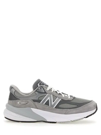 New Balance Tonal Grey Leather And Mesh Sneakers In Gray