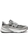 New Balance Grey Low Top Sneakers With Logo Detail In Suede And Tech Fabric Man In Grigio
