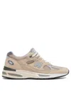 New Balance 991 V2 Suede And Mesh Low-top Sneakers In Beige