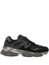 New Balance 9060 Leather And Suede-trimmed Mesh Sneakers In Black