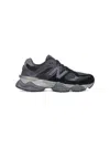 New Balance 9060 Leather And Suede-trimmed Mesh Sneakers In Black