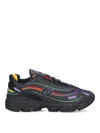 New Balance Black Mesh Sneakers With Multicolor Details In Black