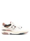 New Balance '550' White And Brown Low Top Sneakers With Logo And Contrasting Details In Brown