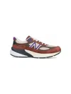 New Balance 990v6 Rubber And Leather-trimmed Suede And Mesh Sneakers In Brown
