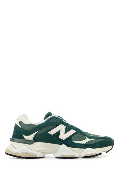 New Balance Dual Material Mesh And Suede Sneakers In Green
