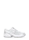 New Balance White Artificial Leather Sneaker In Grey