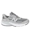 New Balance Grey Low Top Sneakers With Logo Detail In Suede And Tech Fabric Man In Grey
