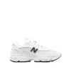 New Balance Chunky Sole Leather Sneakers Mesh Panels In Grey