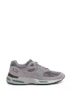 New Balance 991 V2 Mesh And Suede Low-top Sneakers In Grey