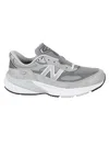 New Balance Grey Low Top Sneakers With Logo Detail In Suede And Tech Fabric Man In Grey