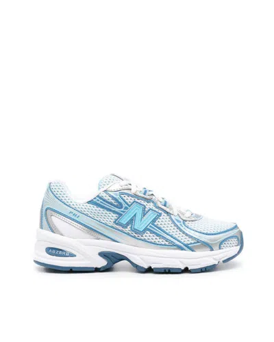 New Balance 740 Metallic Rubber-trimmed Mesh Sneakers In Blue