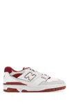 New Balance White & Red 550 Sneakers In Multicoloured