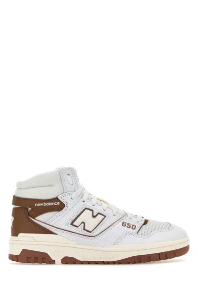 New Balance Leather High-top Sneakers With Perforated Silhouette In Multi