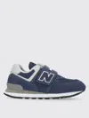 New Balance Boys Navy Kids 574 Evergreen Logo-embossed Suede Low-top Trainers In Blau