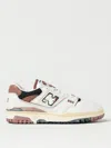 New Balance '550' White And Brown Low Top Sneakers With Logo And Contrasting Details