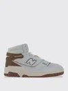 New Balance Leather High-top Sneakers With Perforated Silhouette In White