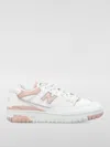 New Balance '550' White And Light Pink Low Top Sneakers With Logo In Leather Woman In Pink