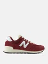 New Balance 574 Mens Leather Gym Running Shoes In Rot