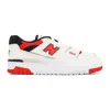 New Balance Premium Leather Sneakers Round Toe In Red
