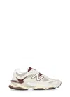 New Balance 9060 Low-top Sneakers In Linen And Burgundy In White