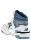 New Balance High-top Sneakers With Perforated Detailing And Rubber Sole In White