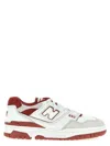 New Balance White & Red 550 Sneakers In White