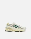 New Balance 9060 Sneaker In Sea Salt/marsh Green/calcium, Women's At Urban Outfitters In White