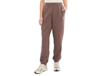 New Balance Sport Essentials Fleece Joggers In Brown