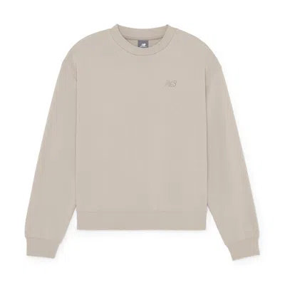 New Balance Sport Essentials French Terry Crew In Light Mushroom