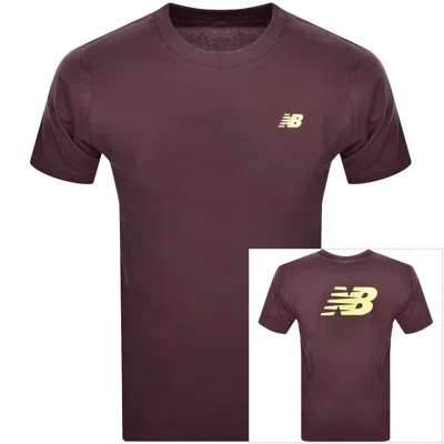 New Balance Sport Essentials Logo T Shirt Burgundy