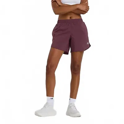 New Balance Sport Essentials Short In Faded Plum In Burgundy
