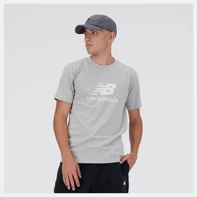 New Balance Sport Essentials T-shirt Mens Gray 100% Cotton Short Sleeve Pullover In Pink