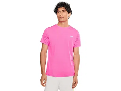New Balance Sport Essentials T-shirt Men's Workout Pink Heat/slate Grey: Md