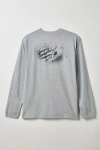 New Balance Spray Paint Graphic Long Sleeve Tee In Grey, Men's At Urban Outfitters In Gray