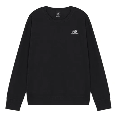 New Balance Ss22 Embroidered Logo Sports Round Neck Pullover Black