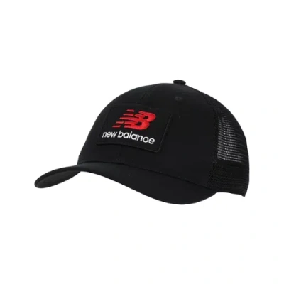 New Balance Stacked Patch Logo Trucker In Black