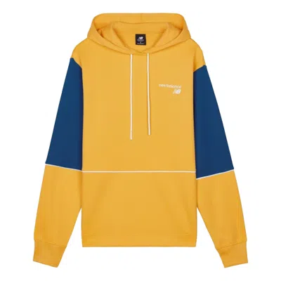 New Balance Stitching Hooded Sweater All-match Pullover Men's Yellow