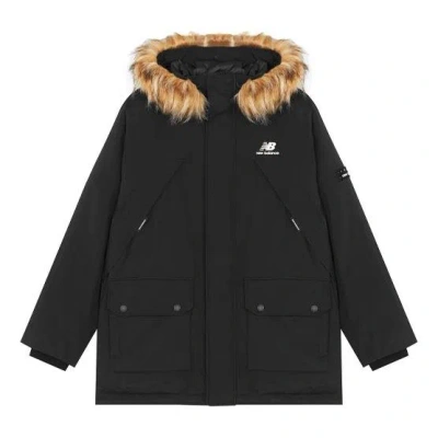 New Balance Street Style Logo Down Jacket 'black Brown'