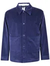 New Balance Soft Corduroy Long Sleeve Overshirt In Blue