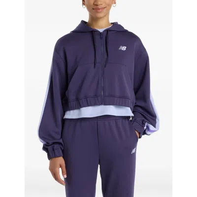 New Balance Stripe Zip Jacket In Purple