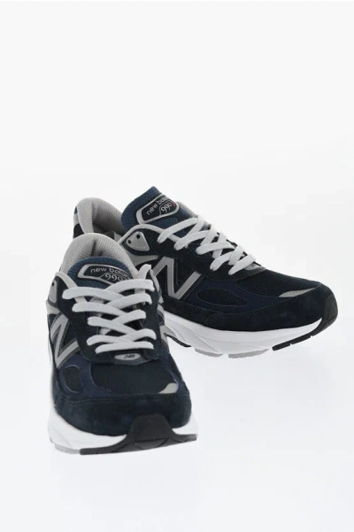 New Balance Suede 990 Low Sneakers With Contrasting Logo In Black