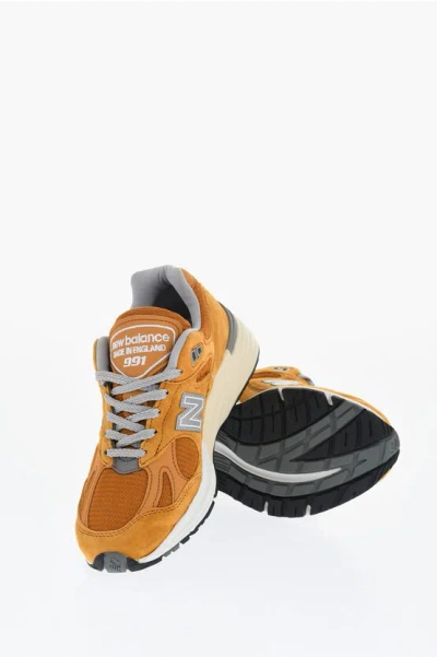New Balance Suede 991 Sneakers With Fabric Inserts In Multi