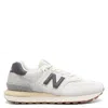 New Balance White Low Top Sneakers With Logo Patch In Gray