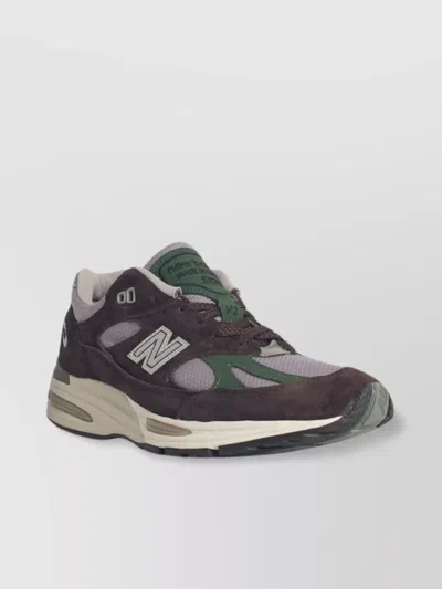 New Balance Suede And Mesh Panel Trainers In Black