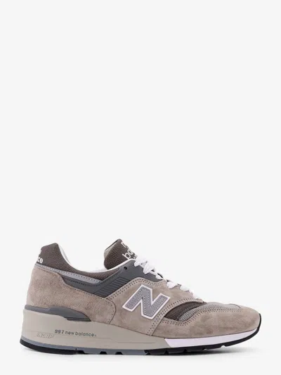 NEW BALANCE SUEDE AND MESH SNEAKERS