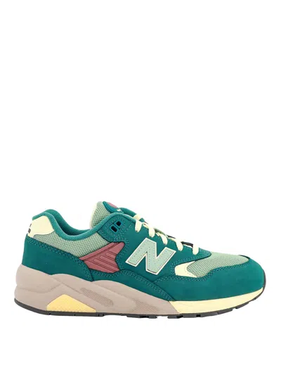 New Balance Suede And Mesh Sneakers In Green