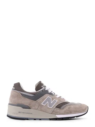 NEW BALANCE SUEDE AND MESH SNEAKERS