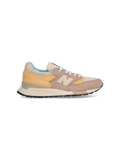 New Balance Suede And Mesh Sneakers With Signature Logo Detail In Yellow