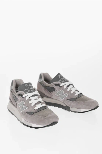 New Balance Suede And Technical Fabric 998 Low Top Sneakers In Gray